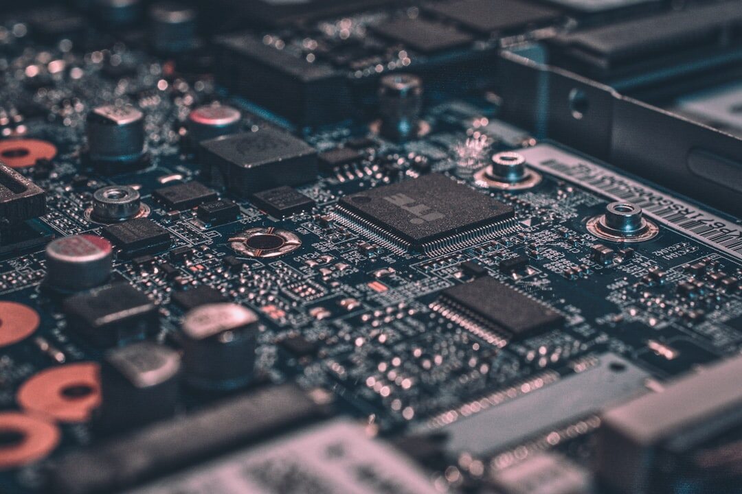 Electronic circuit board macro photography